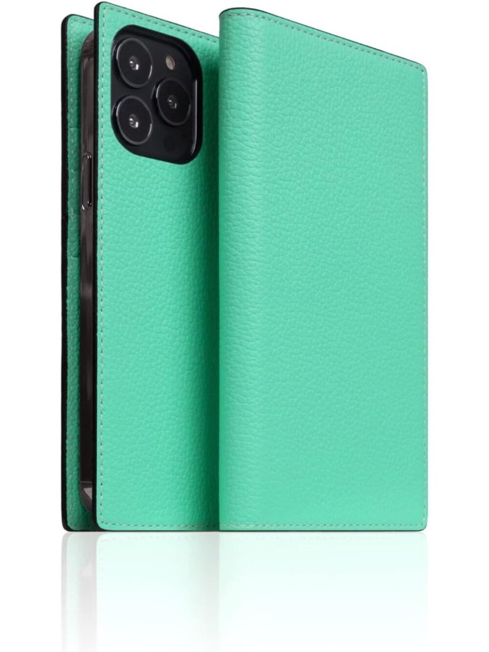 Handcrafted Neon Leather Wallet Case for iPhone 13 Pro Max - Card Holders & Cash